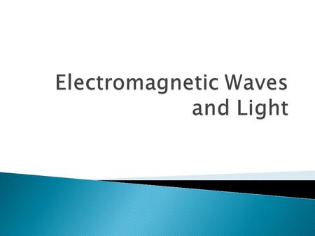  EM waves are transverse waves that have changing electric fields and changing magnetic fields  Carry energy from place to place  They travel differently.