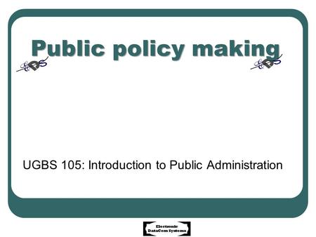 UGBS 105: Introduction to Public Administration