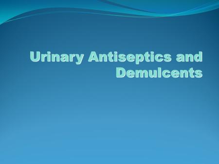 Urinary Antiseptics and Demulcents