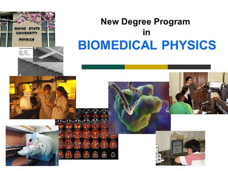 New Degree Program in BIOMEDICAL PHYSICS. What is Biomedical Physics? Biomedical Physics: - Applications of physics to biology and medicine. Molecular.