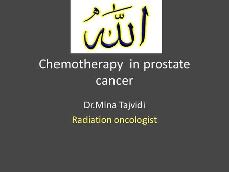 Chemotherapy in prostate cancer