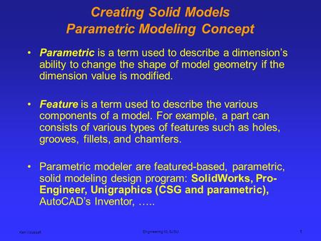 Creating Solid Models Parametric Modeling Concept