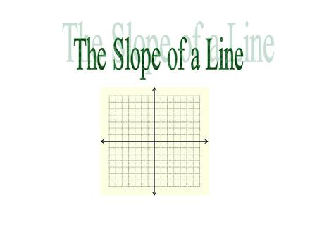 The Slope of a Line.