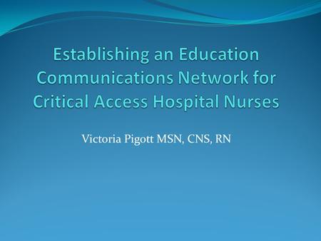Victoria Pigott MSN, CNS, RN. The College of Nursing and Health Professions background History of educational opportunities Nursing programs established.