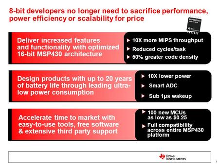 1 8-bit developers no longer need to sacrifice performance, power efficiency or scalability for price Deliver increased features and functionality with.