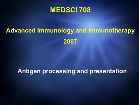 Advanced Immunology and Immunotherapy