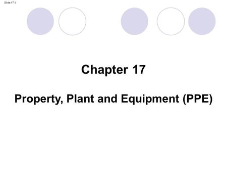 Slide 17.1 Chapter 17 Property, Plant and Equipment (PPE)