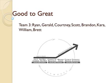 Good to Great Team 3: Ryan, Gerald, Courtney, Scott, Brandon, Kara, William, Brett.