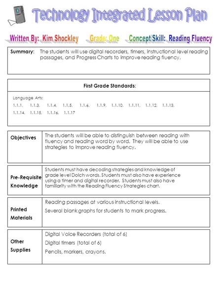 Summary : First Grade Standards : Objectives Pre-Requisite Knowledge Printed Materials Other Supplies The students will be able to distinguish between.