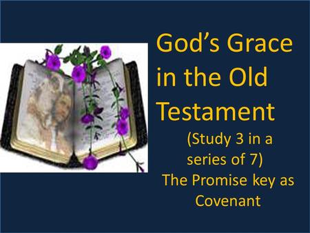 God’s Grace in the Old Testament (Study 3 in a series of 7) The Promise key as Covenant.