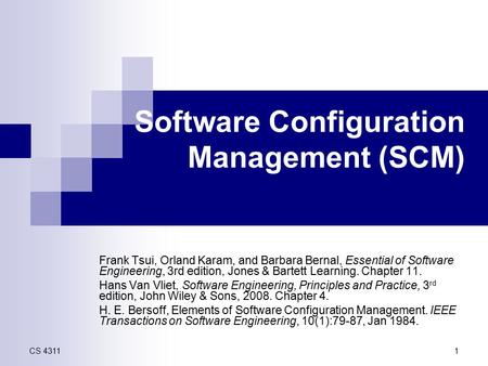 Software Configuration Management (SCM)