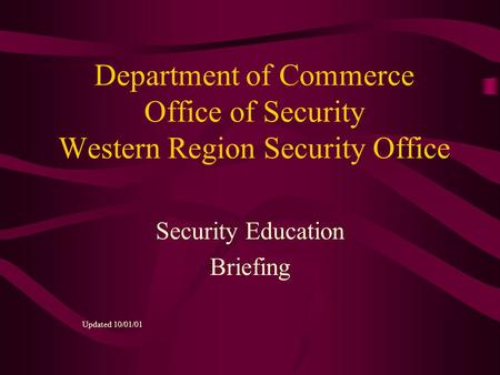Security Education Briefing