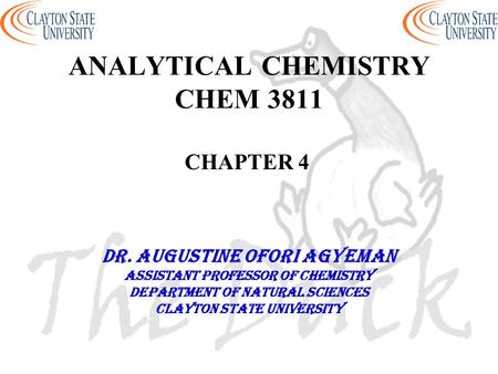 ANALYTICAL CHEMISTRY CHEM 3811