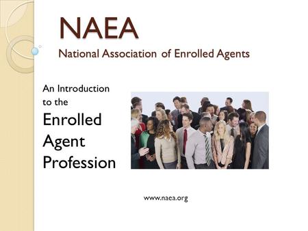 NAEA National Association of Enrolled Agents An Introduction to the Enrolled Agent Profession www.naea.org.