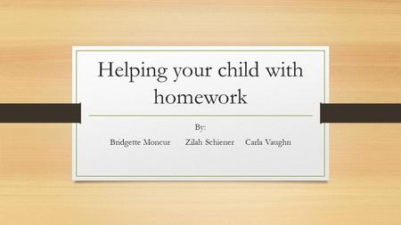 Helping your child with homework