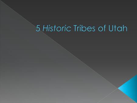  Location: Central-eastern Utah  “Ute” means “land of the sun”  Largest Utah tribe  Wore animal skins, wove grasses & bark  Lived in tepees.