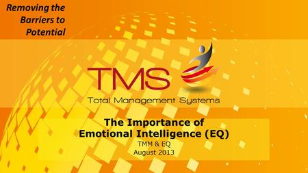 The Importance of Emotional Intelligence (EQ) TMM & EQ August 2013