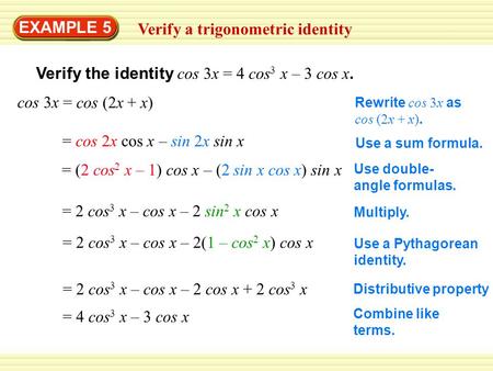 Verify a trigonometric identity