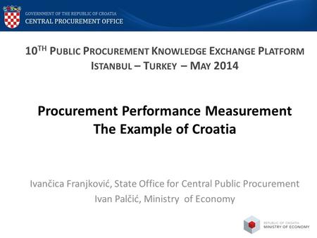 Procurement Performance Measurement The Example of Croatia