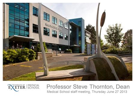 Professor Steve Thornton, Dean Medical School staff meeting, Thursday June 27 2013 Institute renamed.