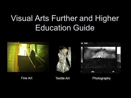 Visual Arts Further and Higher Education Guide Fine Art Textile ArtPhotography.