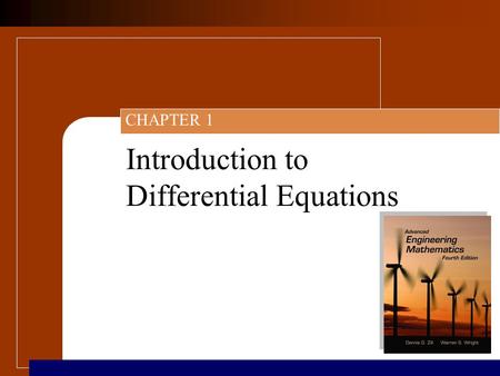 Introduction to Differential Equations CHAPTER 1.