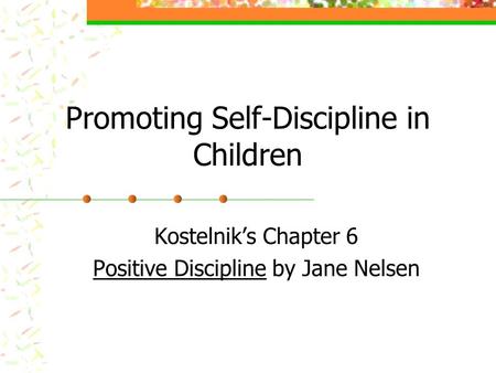 Promoting Self-Discipline in Children