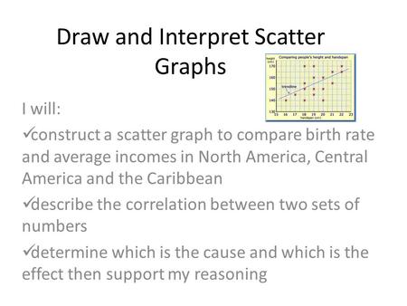 Draw and Interpret Scatter Graphs