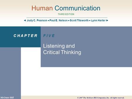 Chapter 5 Objectives Describe the listening process