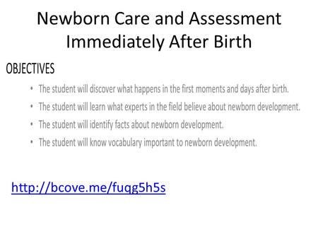 Newborn Care and Assessment Immediately After Birth