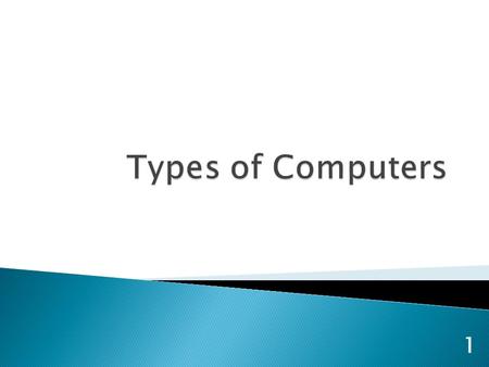 1. 1. Name the seven different “types” of computers. 2. Name the two most popular operating systems on today’s personal computers. 3. Briefly explain.