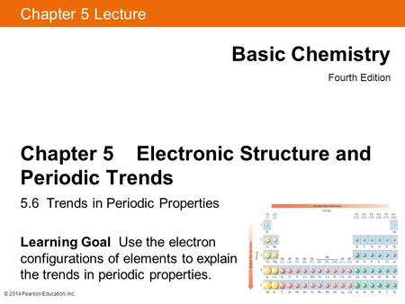 Chapter 5 Electronic Structure and Periodic Trends