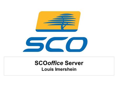 SCOoffice Server Louis Imershein. 2 Agenda  SCOoffice Overview  Target Market  Today’s Product  Competition.