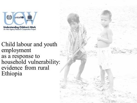 Child labour and youth employment as a response to household vulnerability: evidence from rural Ethiopia.