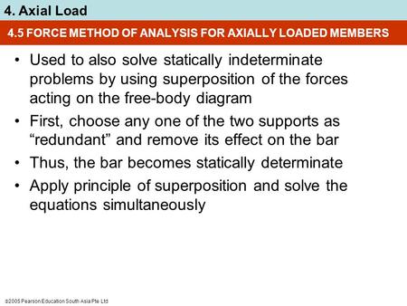 4.5 FORCE METHOD OF ANALYSIS FOR AXIALLY LOADED MEMBERS