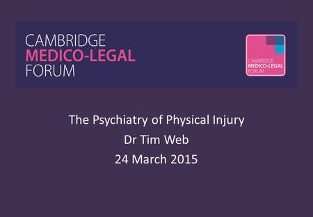 The Psychiatry of Physical Injury