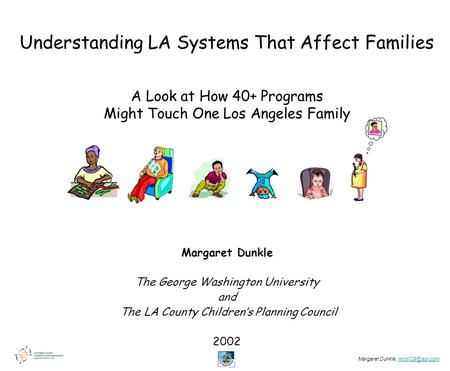 Margaret Dunkle, Margaret Dunkle The George Washington University and The LA County Children’s Planning Council 2002 Understanding.