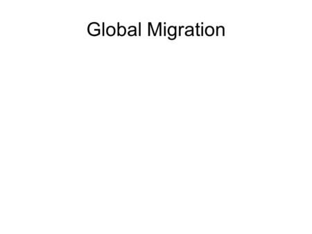 Global Migration. Migration As a result of social, economic and political changes migration as a worldwide issue has brought about 80 million migrants.