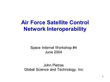 Air Force Satellite Control Network Interoperability