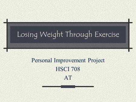 Losing Weight Through Exercise