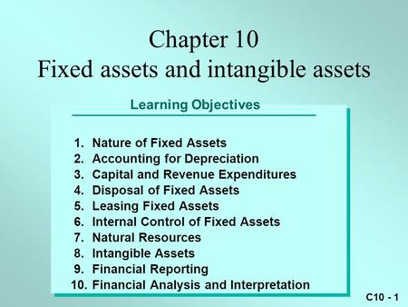 Chapter 10 Fixed assets and intangible assets