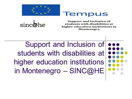 Support and Inclusion of students with disabilities at higher education institutions in Montenegro –