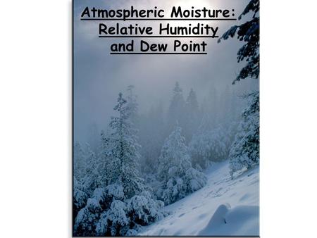 Atmospheric Moisture: Relative Humidity and Dew Point