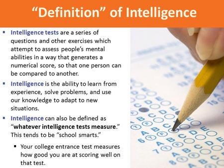 “Definition” of Intelligence