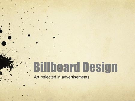 Billboard Design Art reflected in advertisements.