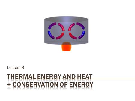 Lesson 3.  Thermal energy and heat play significant roles in our lives from the furnaces that heat our homes to winds generated by the uneven heating.