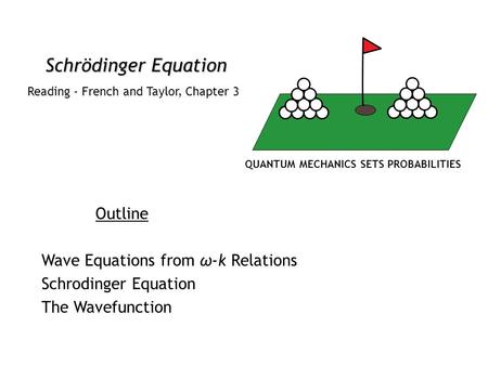 Schrödinger Equation Outline Wave Equations from ω-k Relations