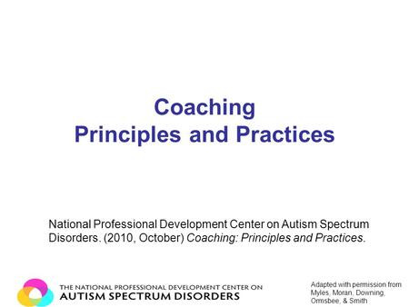 Coaching Principles and Practices