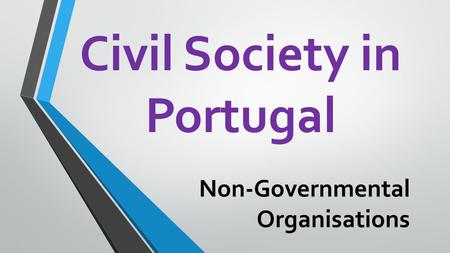 Civil Society in Portugal Non-Governmental Organisations.