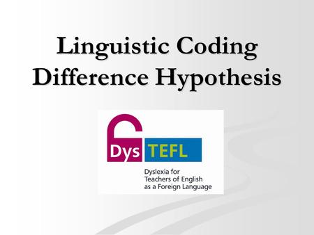 Linguistic Coding Difference Hypothesis